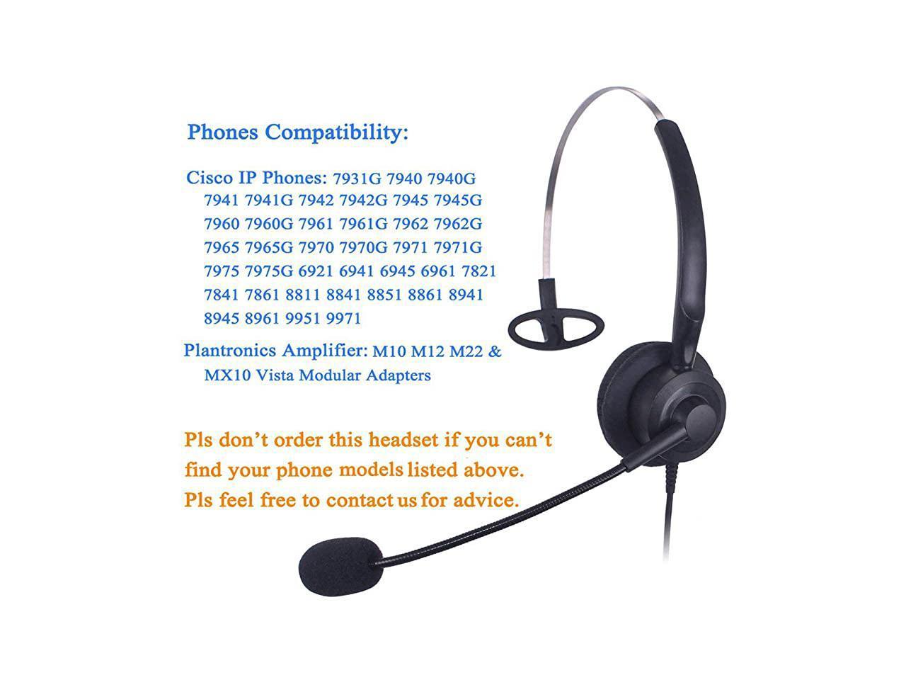 Headset for M10 M12 & Cisco 7931G 7940 7940G 7941G 7960 7960G 7970G IP Phone 