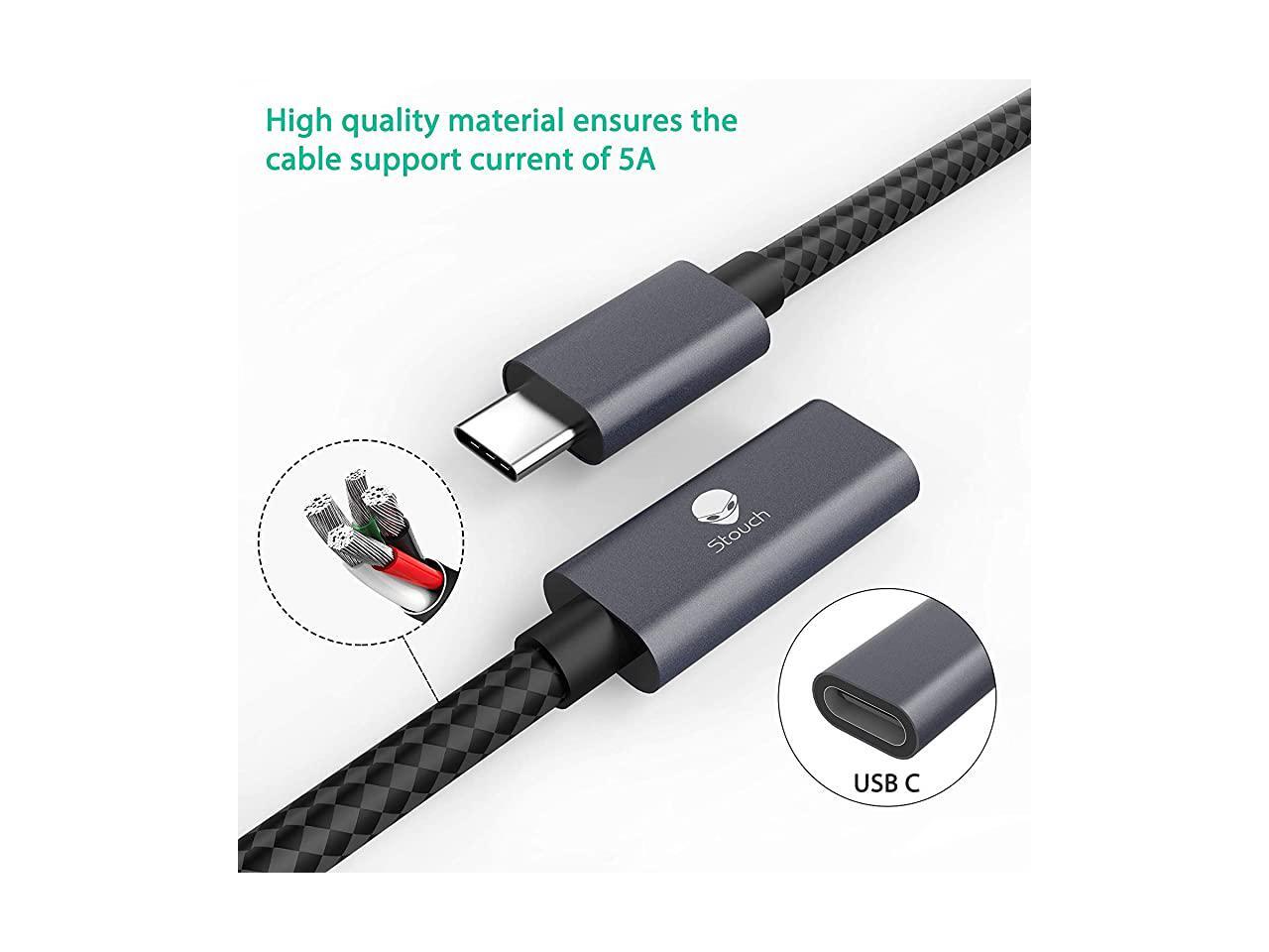 USB C Thunderbolt 3 Extension Cable 10gbps USB C 31 Male to Female Charging Audio Data Transfer