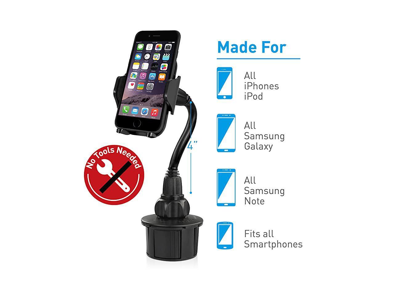 Car Cup Holder Phone Mount Secure Fit for Phones up to 41 Wide Cup