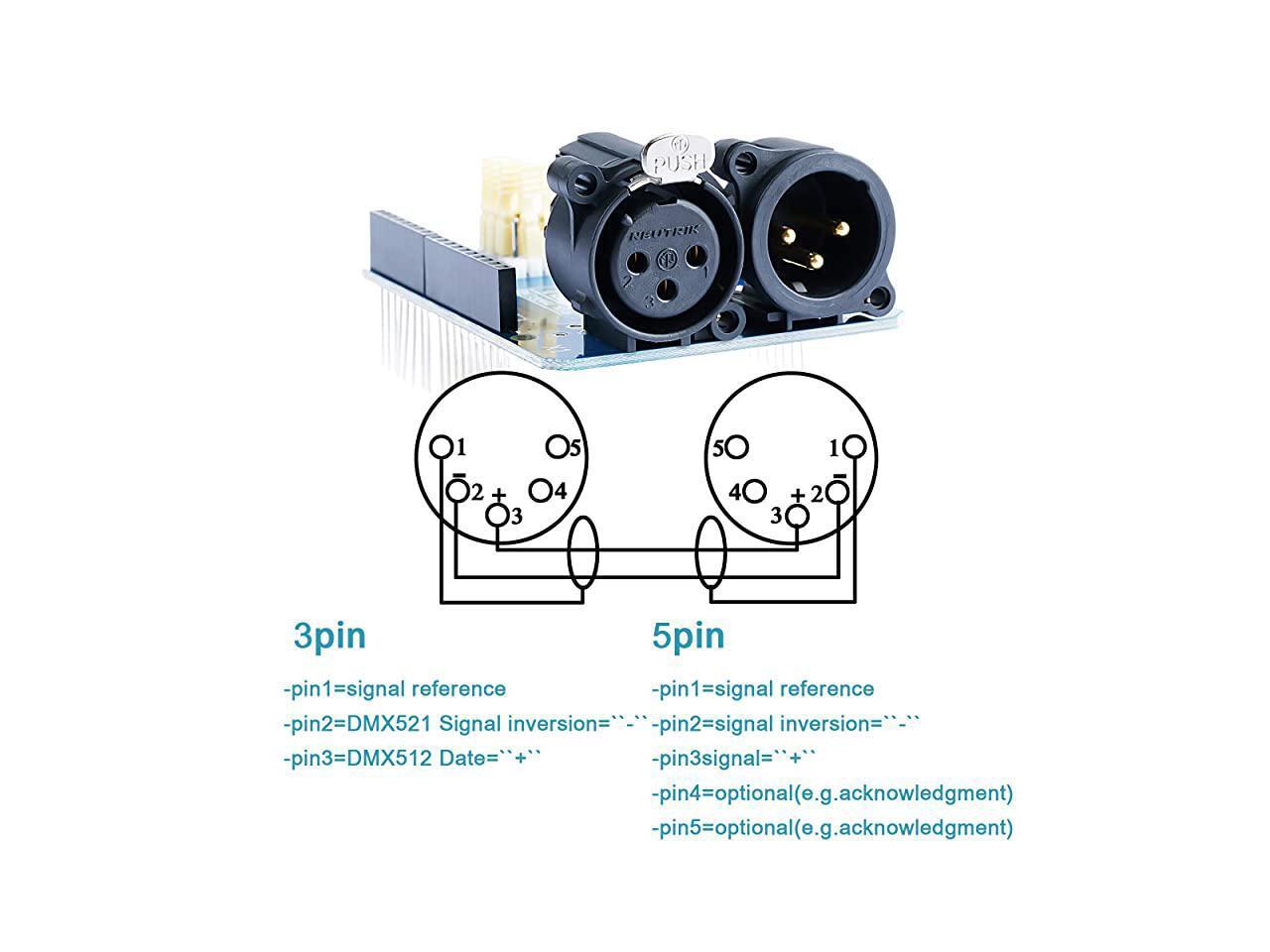 DMX Shield MAX485 Chipset Compatible with Arduino Motherboard (RDM
