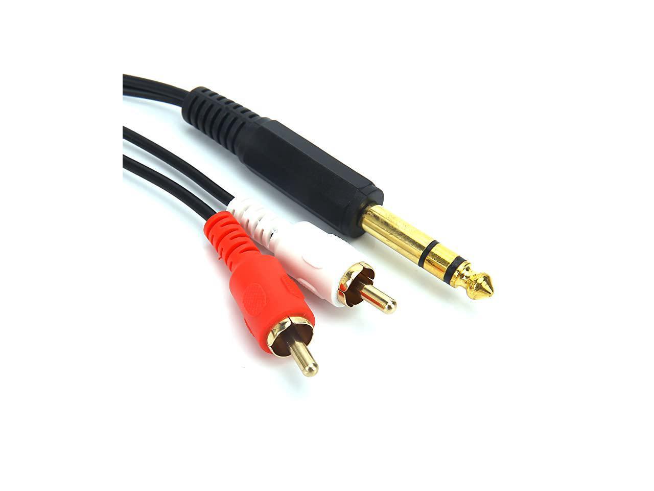 SiYear 6.35mm 1/4 inch Male Plug Stereo to 2 Dual 1/4TRS Female Jack Connector Audio Speaker Cable 20CM / 8Inch Y Splitter Adapter Cable 