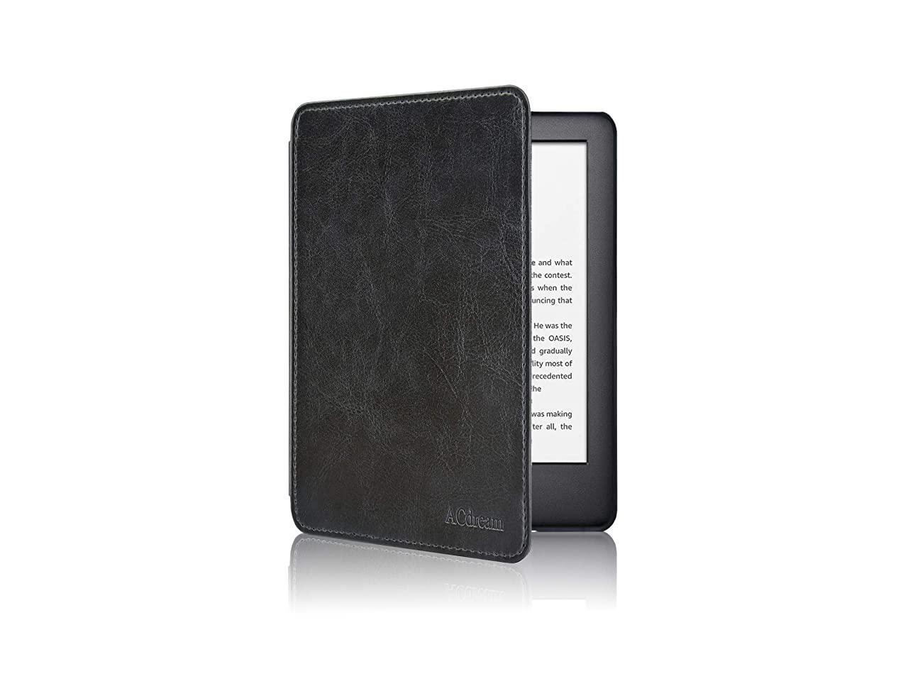 NOT Fit Kindle Paperwhite or Kindle 8th Gen ACdream Slimshell Case for All New Kindle 10th Generation 2019 Released Black ,Premium PU Leather Cover Case with Auto Wake Sleep Feather 