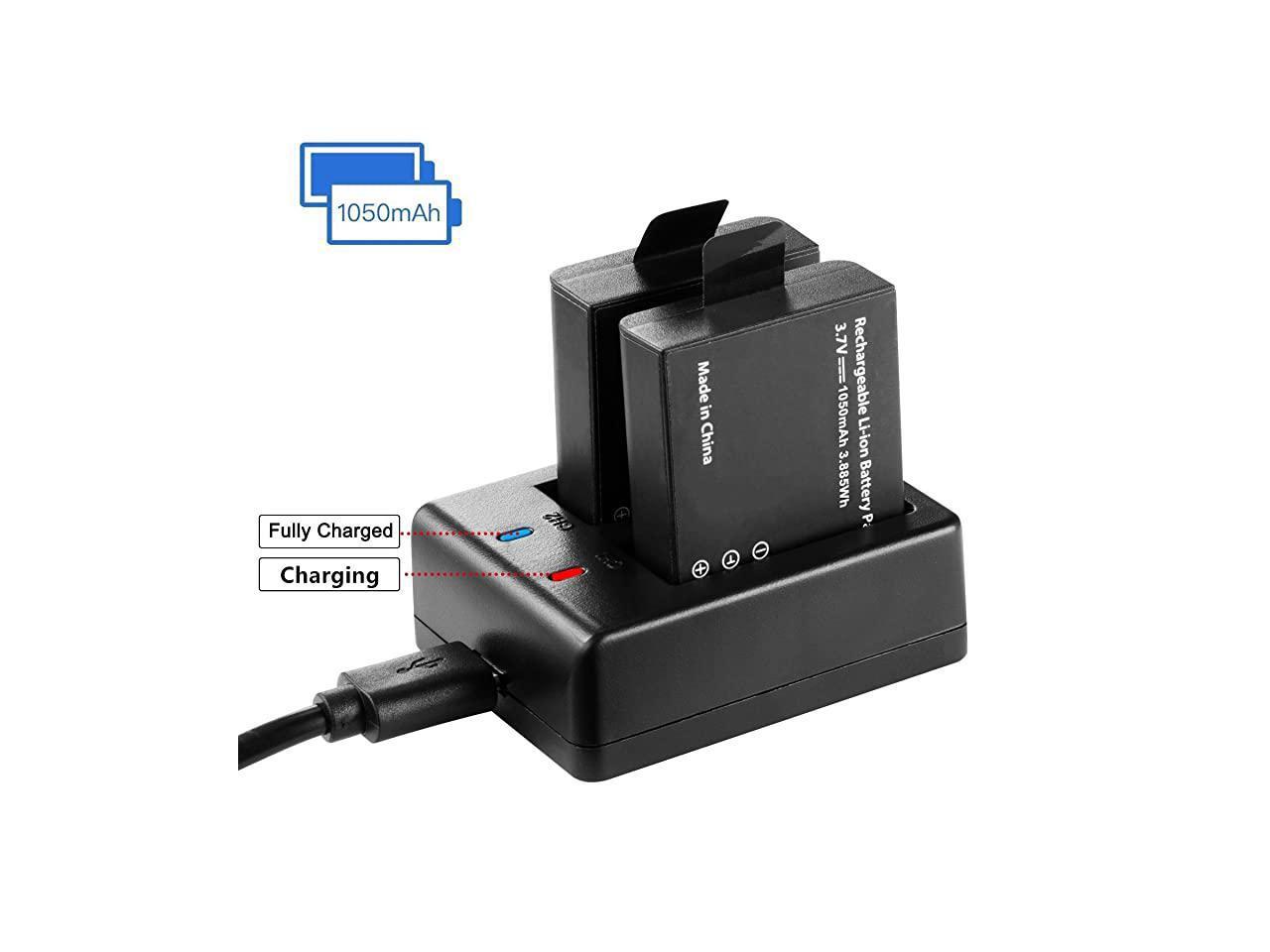 Action Camera Battery, 3x1050mAh Rechargeable Sports Action Camera Battery for AKASO/Campark