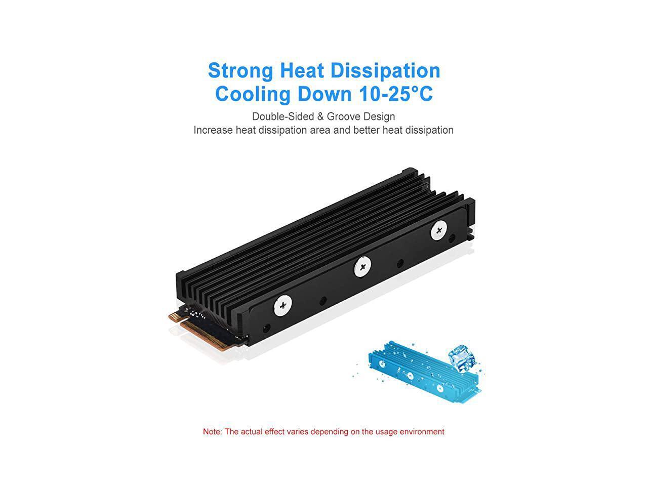 M2 2280 Heatsink DoubleSided Heat Sink Alloy Aluminum NGFF NVME Cooling Sink with 4 Thermal