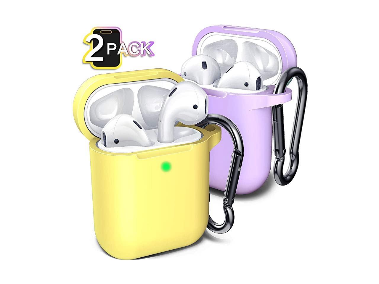 with AirPod Case Cover, (2 Pack) Cover for Airpods Case(Yellow&Purple