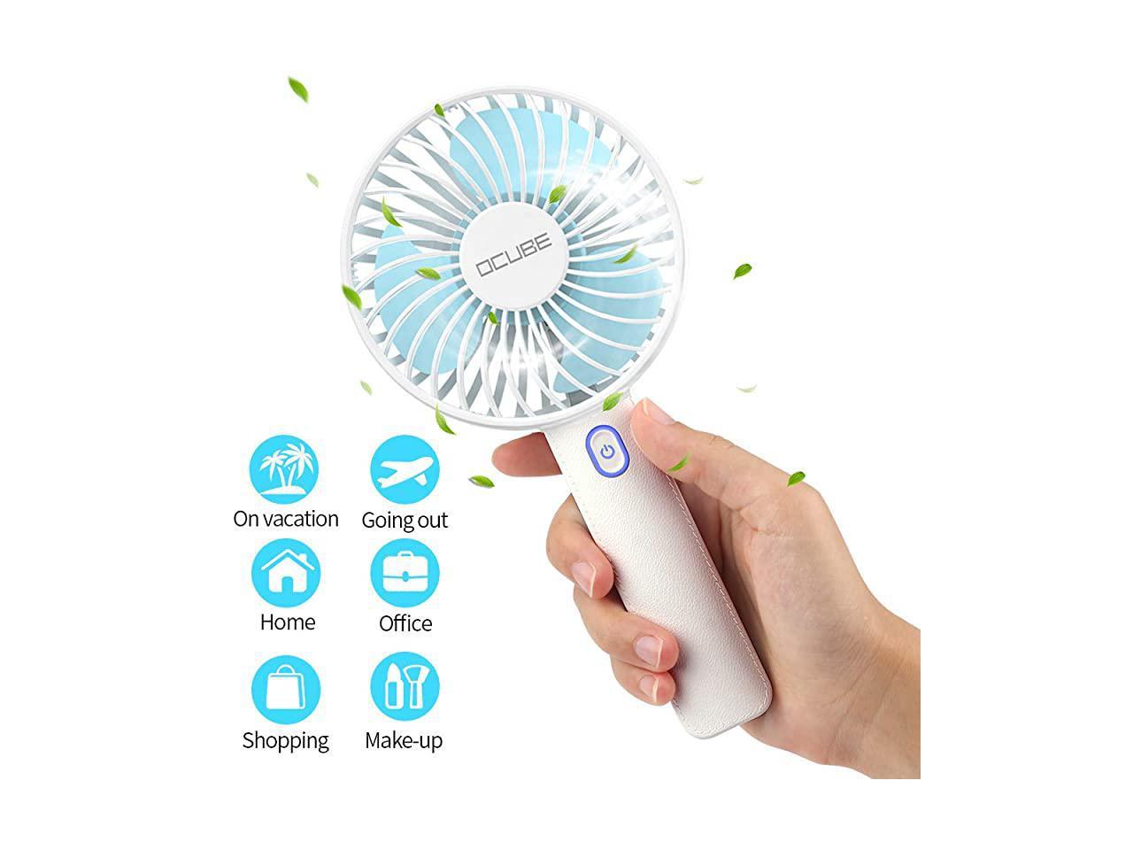 Handheld Fan Mini Hand Held Fan with 7 Color LED Light Base 2000mAh ...