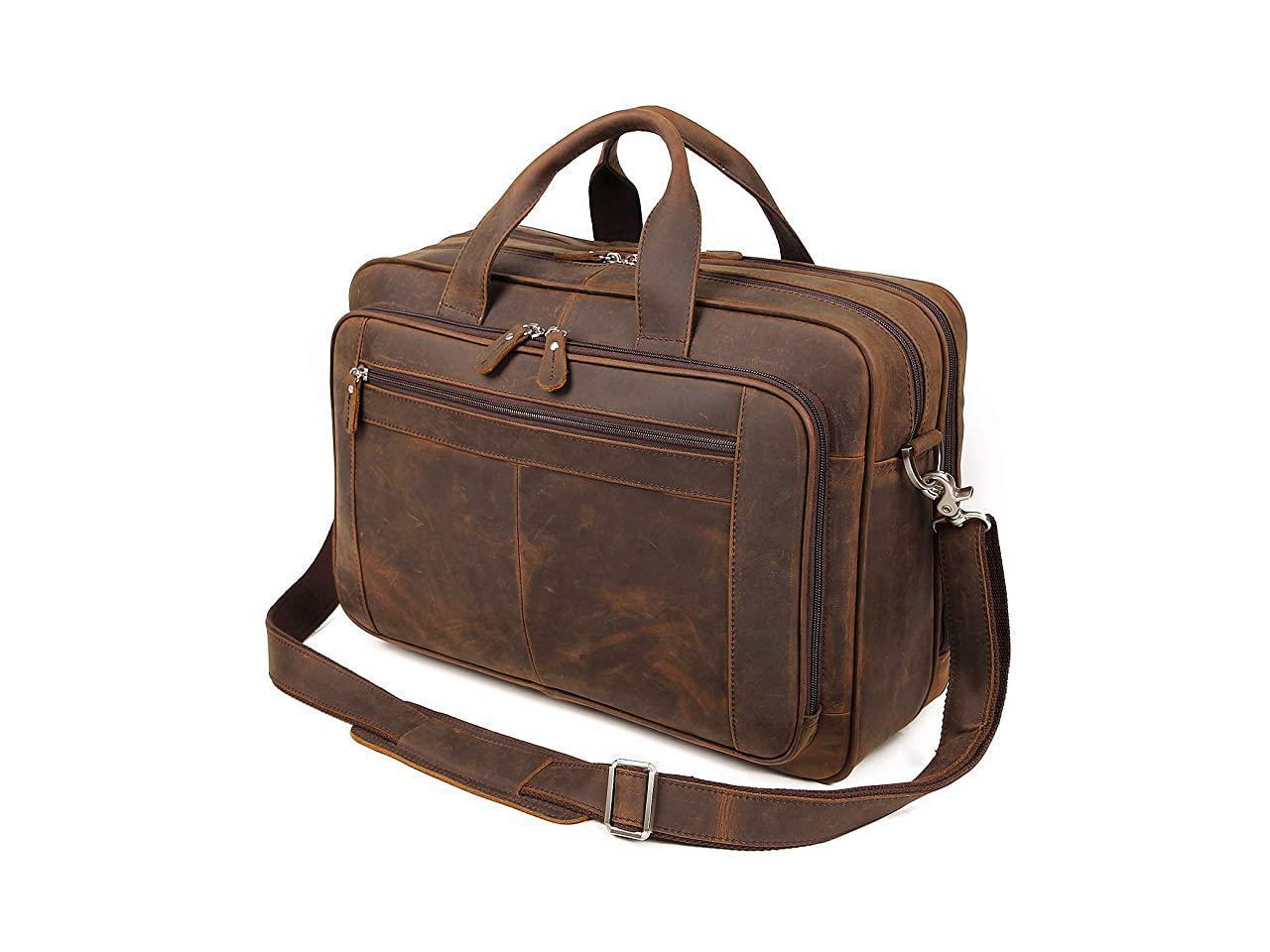 Business Travel Briefcase Genuine Leather Duffel Bags for Men Laptop ...