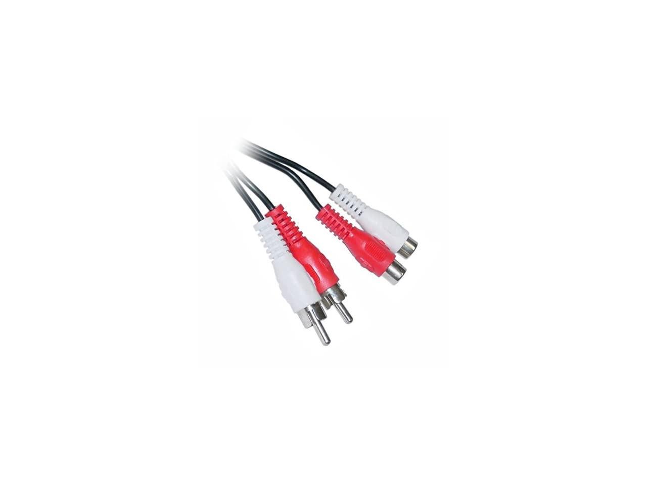 CNE465390 Red and White 2 RCA Male to Female Audio Extension Cable 6 Feet 
