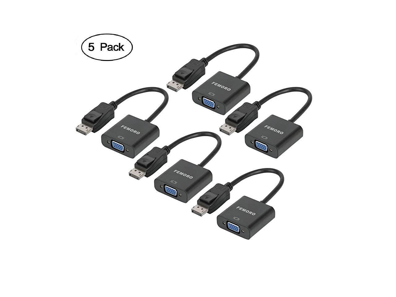 to VGA Adapter Male to Female-5 Pack VGA to DisplayPort Cable Adapter DP UKYEE Display-Port 