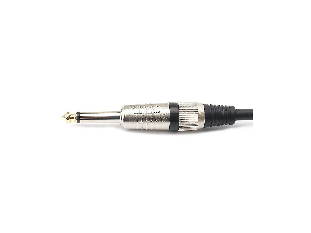 Female XLR to 14 635mm TS Mono Jack Unbalanced Microphone Cable Mic