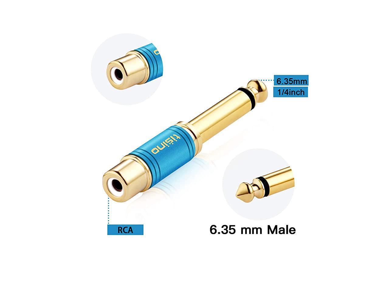 Rca To 14 Adapter Gold Plated Pure Copper Rca To Quarter Inch Adapter Rca Female To 635mm Ts 