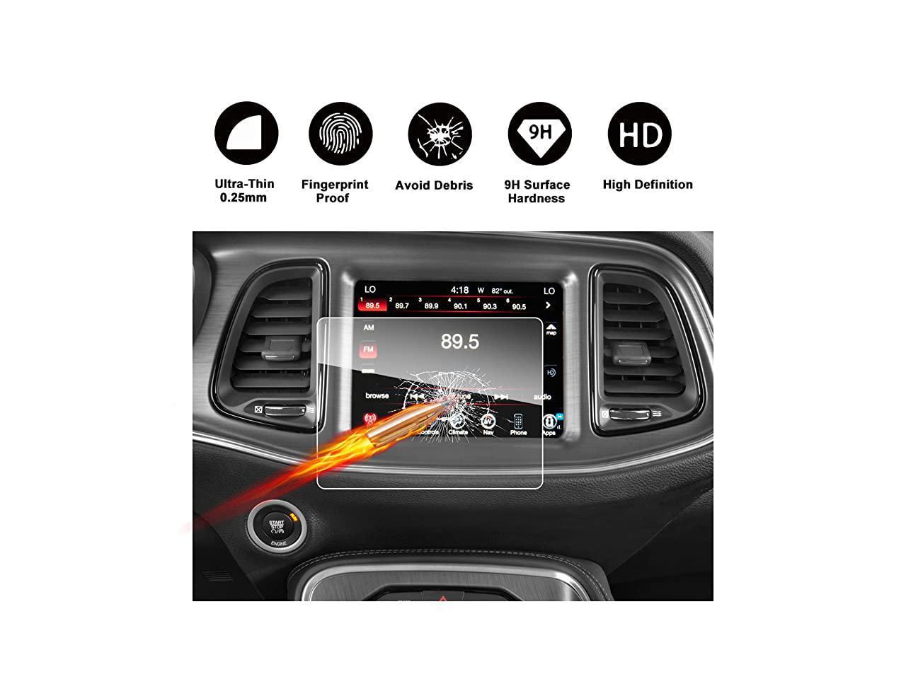2010-2018 Dodge Journey Uconnect 8.4-Inch Touch Screen Car Display Navigation Screen Protector RUIYA HD Clear TEMPERED GLASS Car In-Dash Screen Protective Film 