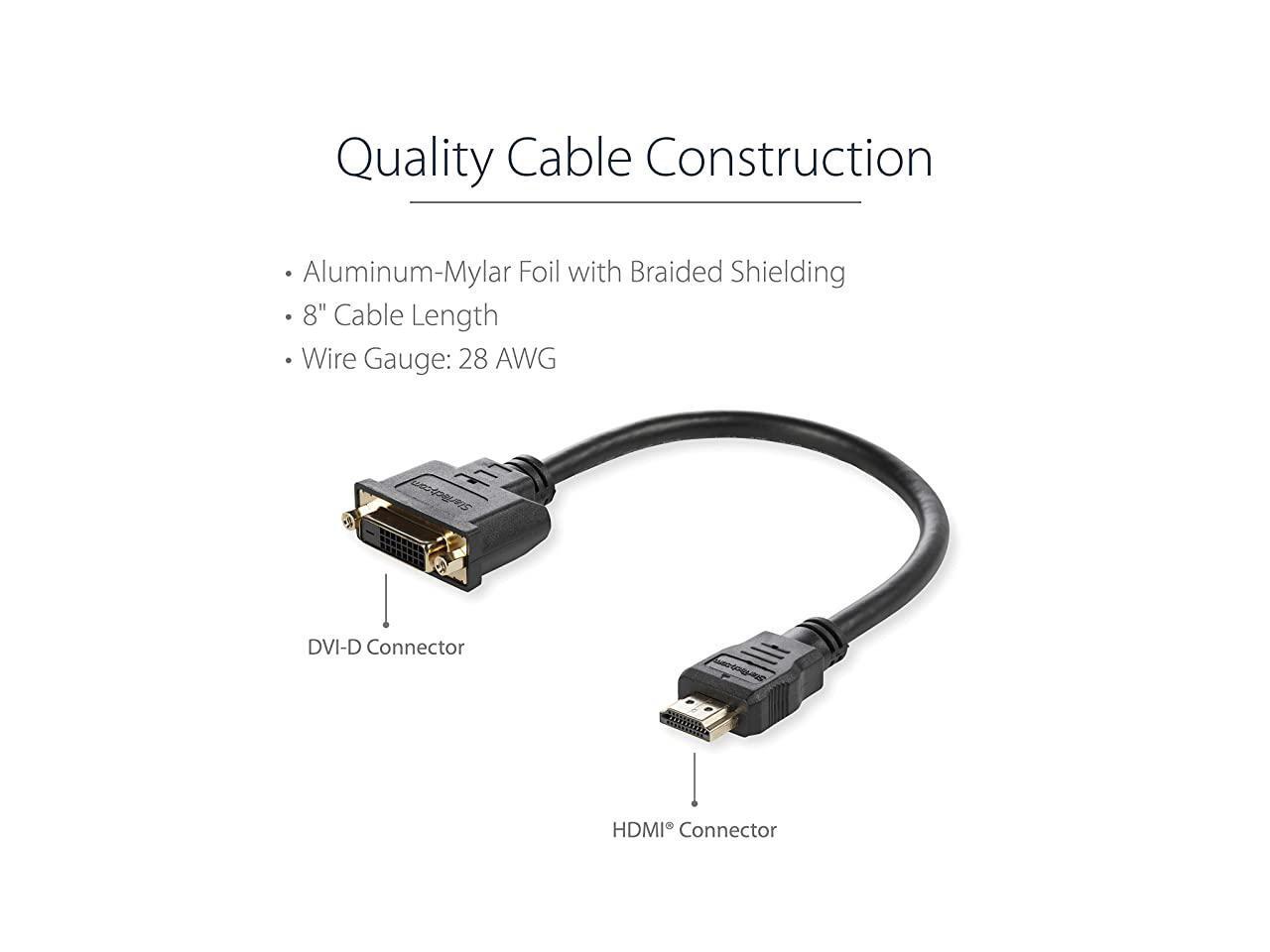 com HDMI Male to DVI Female Adapter 8Inch 1080p DVID Gender Changer