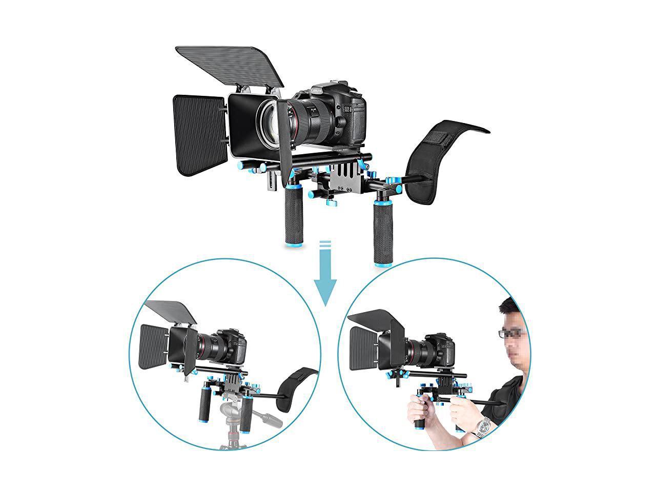 DSLR Rig Movie VIDEO PER SERIE SYSTEM Kit per Videocamera O Fotocamera DSLR Nero 