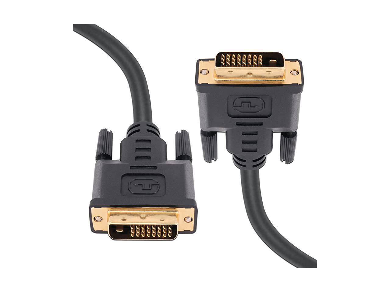 Gold DVI Male to DVI Male digital Dual-Link Cable with Ferrits 25Feet,24+1 Pin 