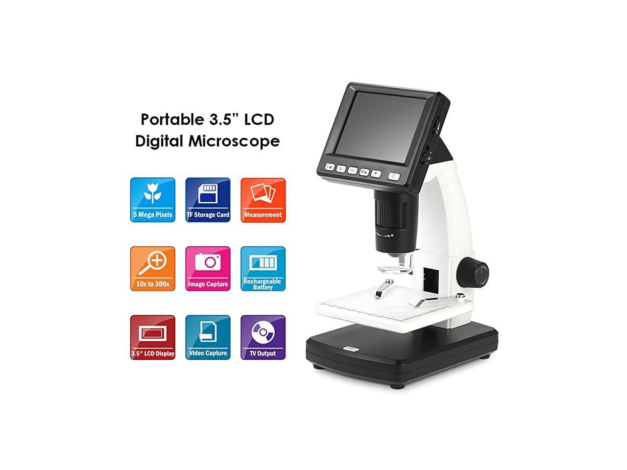 Microscope 35 LCD Digital Microscope with 5MP Image Sensor 10300X