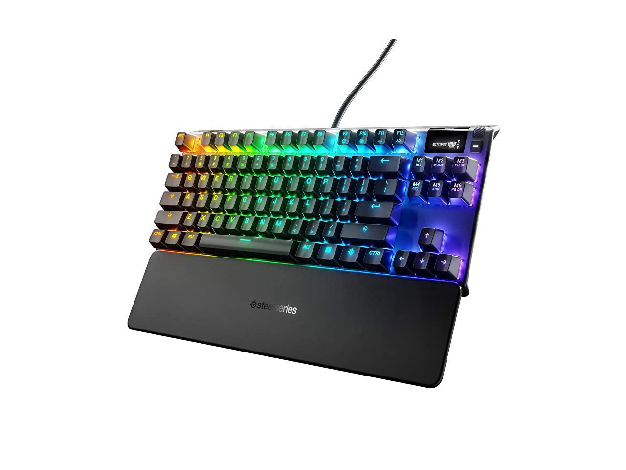 Apex Pro Tkl Mechanical Gaming Keyboard Worlds Fastest Mechanical Switches Oled Smart Display Compact Form Factor Rgb Backlit Newegg Com