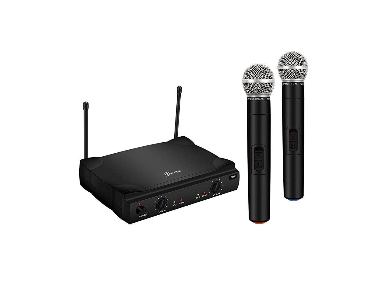 Speech Zerone VHF Wireless Microphone System Performance or Party Dual Handheld Dynamic Microphones LCD Receiver System for Karaoke US Plug Meeting 