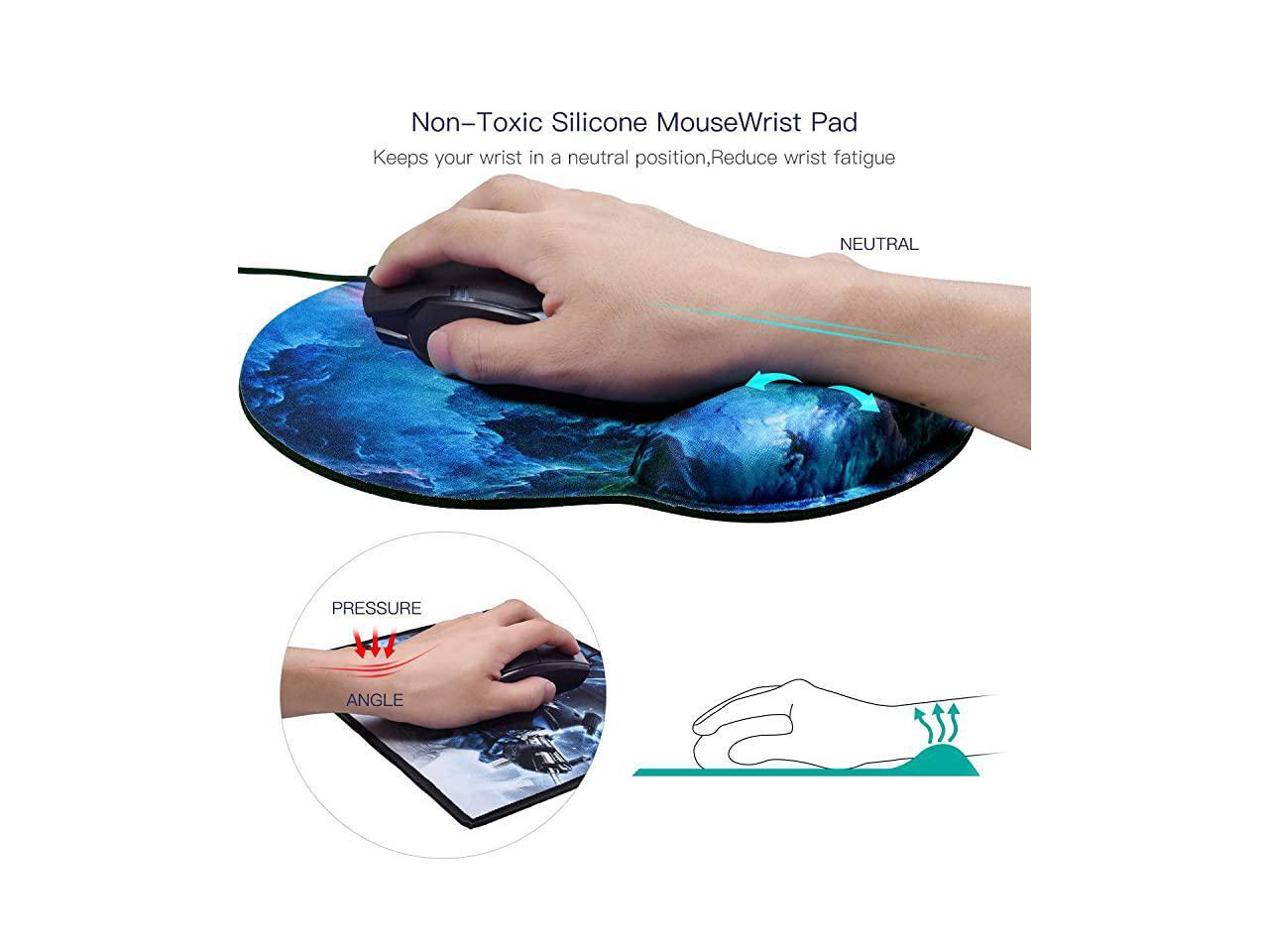 Mouse Pad with Wrist Support Memory Foam Non Slip Gel Wrist Rest Mouse