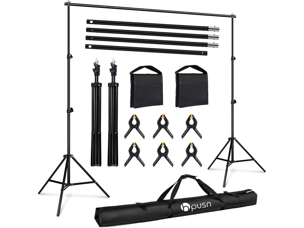 Photography Background Support System for Photo Video Photo Video Studio 7 x 10ft Backdrop Stand with with 4 Clamps and 2 Sand Bags Photography Studio LGN Photo Backdrop Stand 