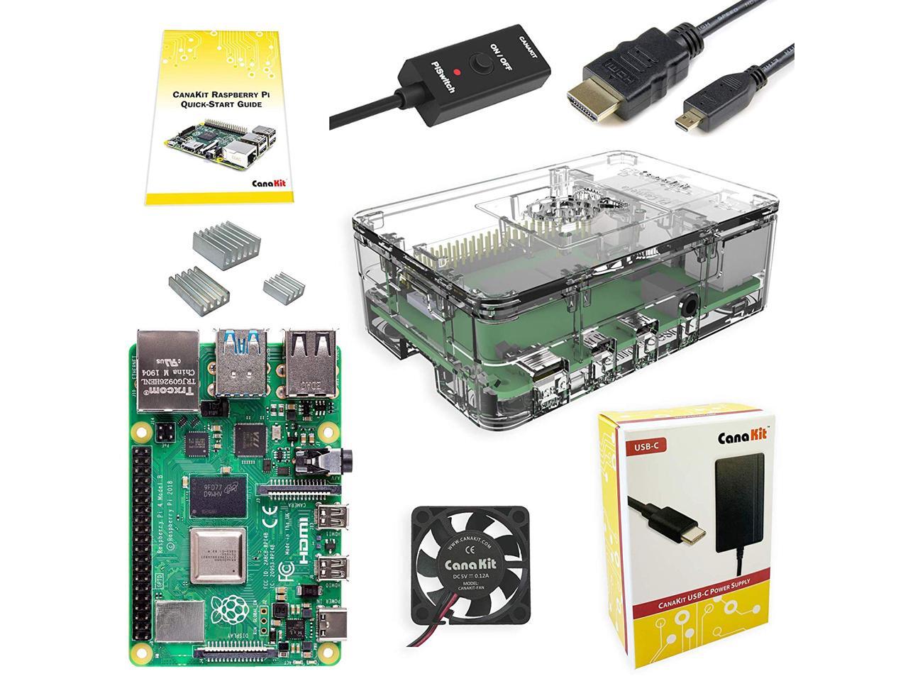 /& Micro HDMI Adapter Heatsink Vilros Accessories Starter Pack for Raspberry Pi 4-Includes Fan Cooled Case-Power Supply Set of 4