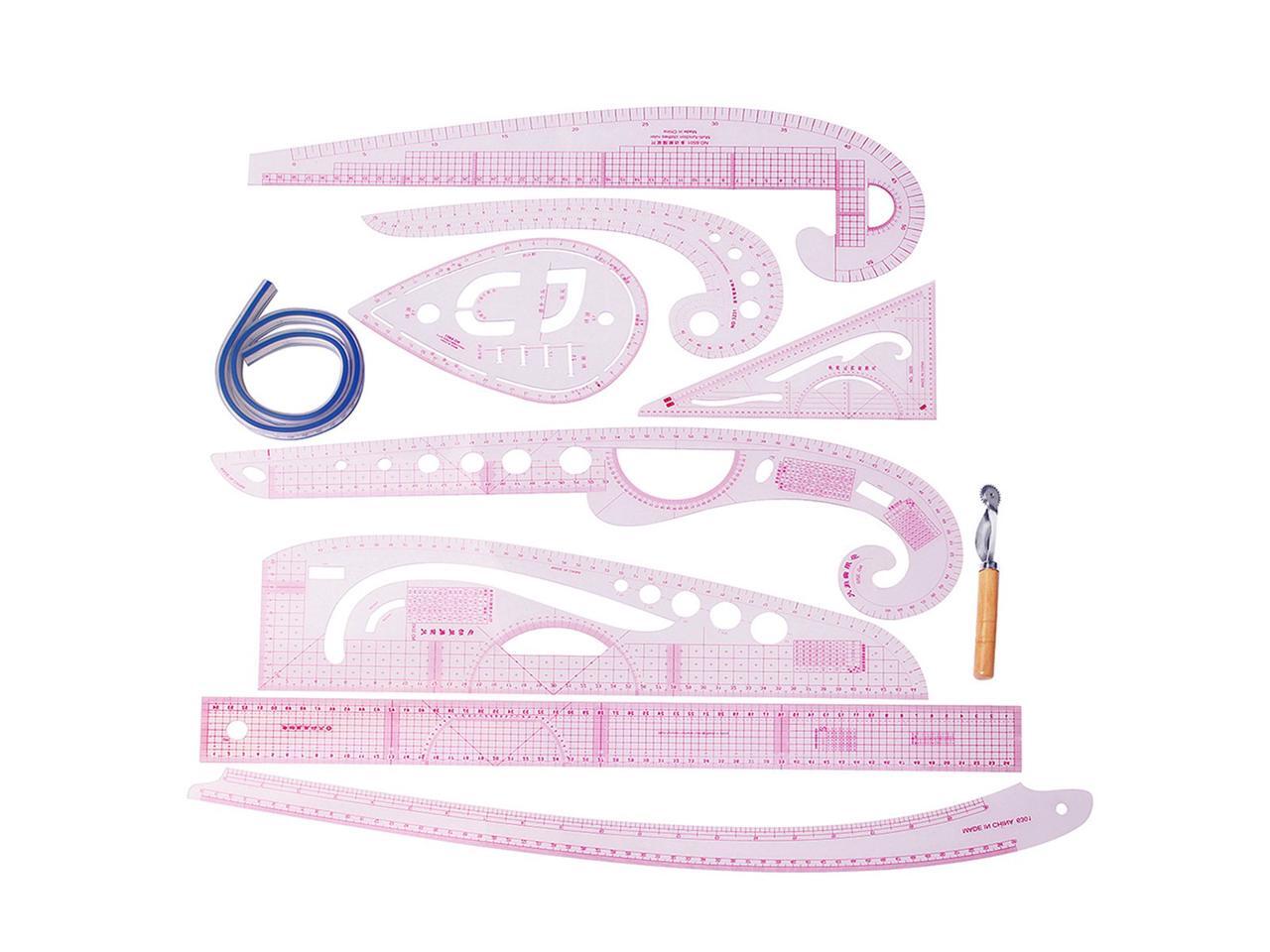 9 style french curve sewing tool sew drawing template ruler kit for dressmaking tailoring designing newegg com