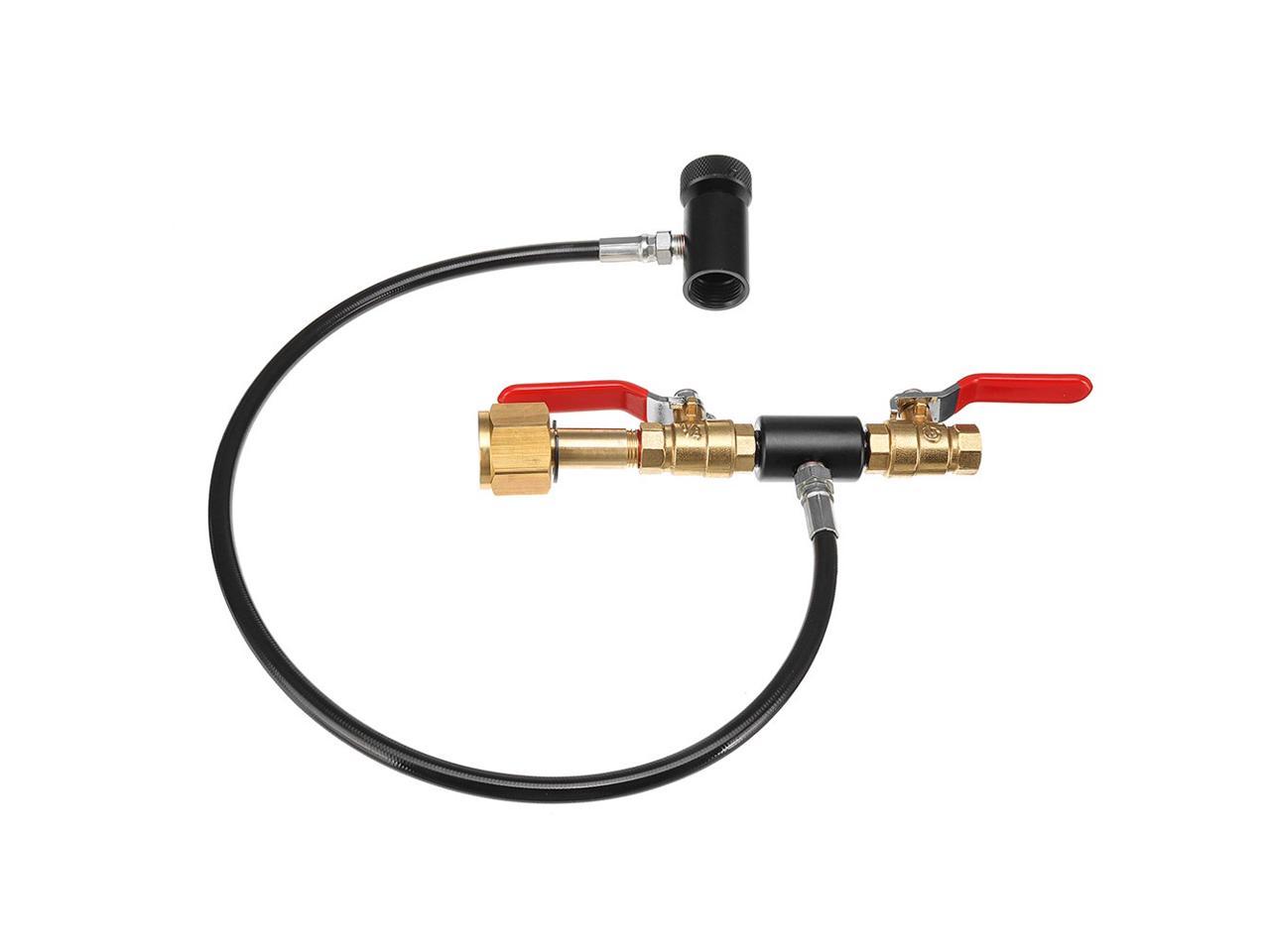 G5/8 0-3000PSI CO2 Cylinder Refill Connector with 24 Inches Hose for Filling Sodastream Tank Paintball Dual Valve Charging Adapter for Soda Beer Carbonated Drinks Make