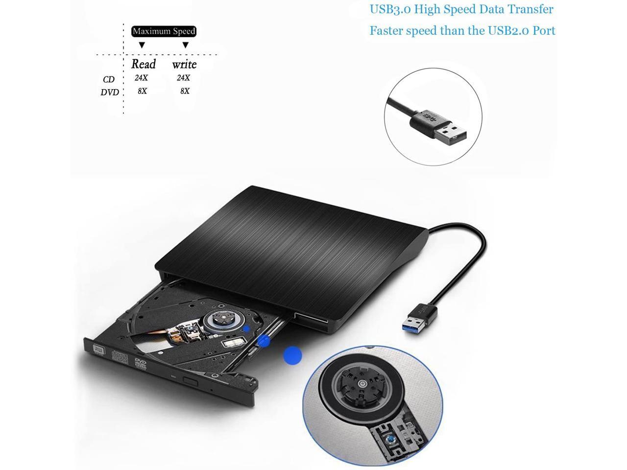 External CD Drive, USB 3.0 Portable CD/DVD +/RW Drive Slim DVD/CD ROM