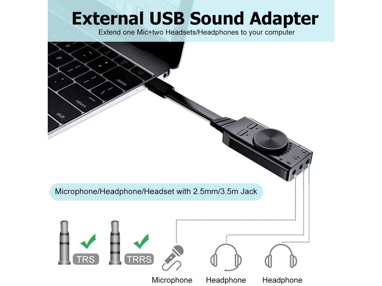 External Sound Card Virtual 7.1CH USB Sound Card Volume Adjustable 3