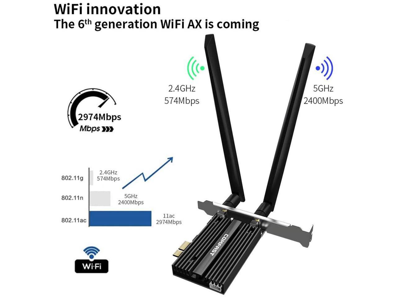 Wifi 6 Pcie Card 2974mbps Ax200 Wireless Adapter Wifi Card With Bluetooth 5 0 802 11ax Mu Mimo