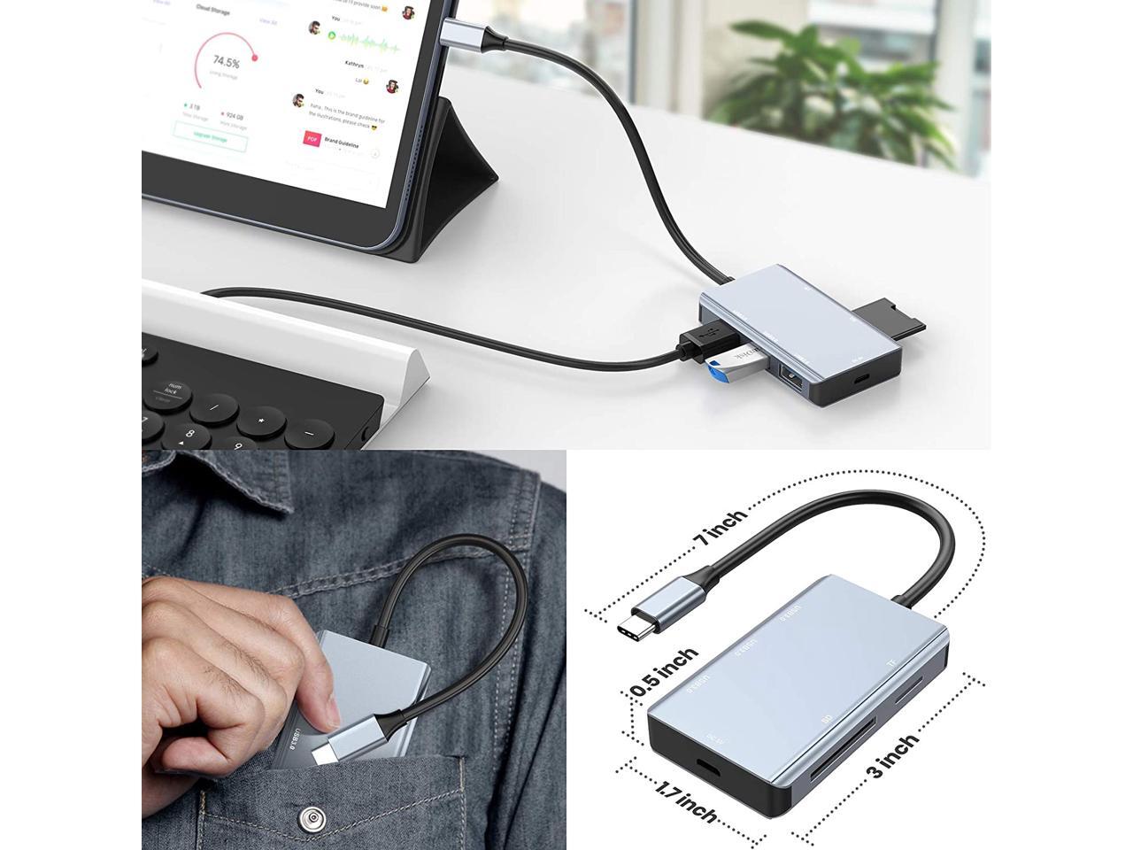 5in1 USB C Hub with SD Card Reader, USB C to SD Card Reader Adapter