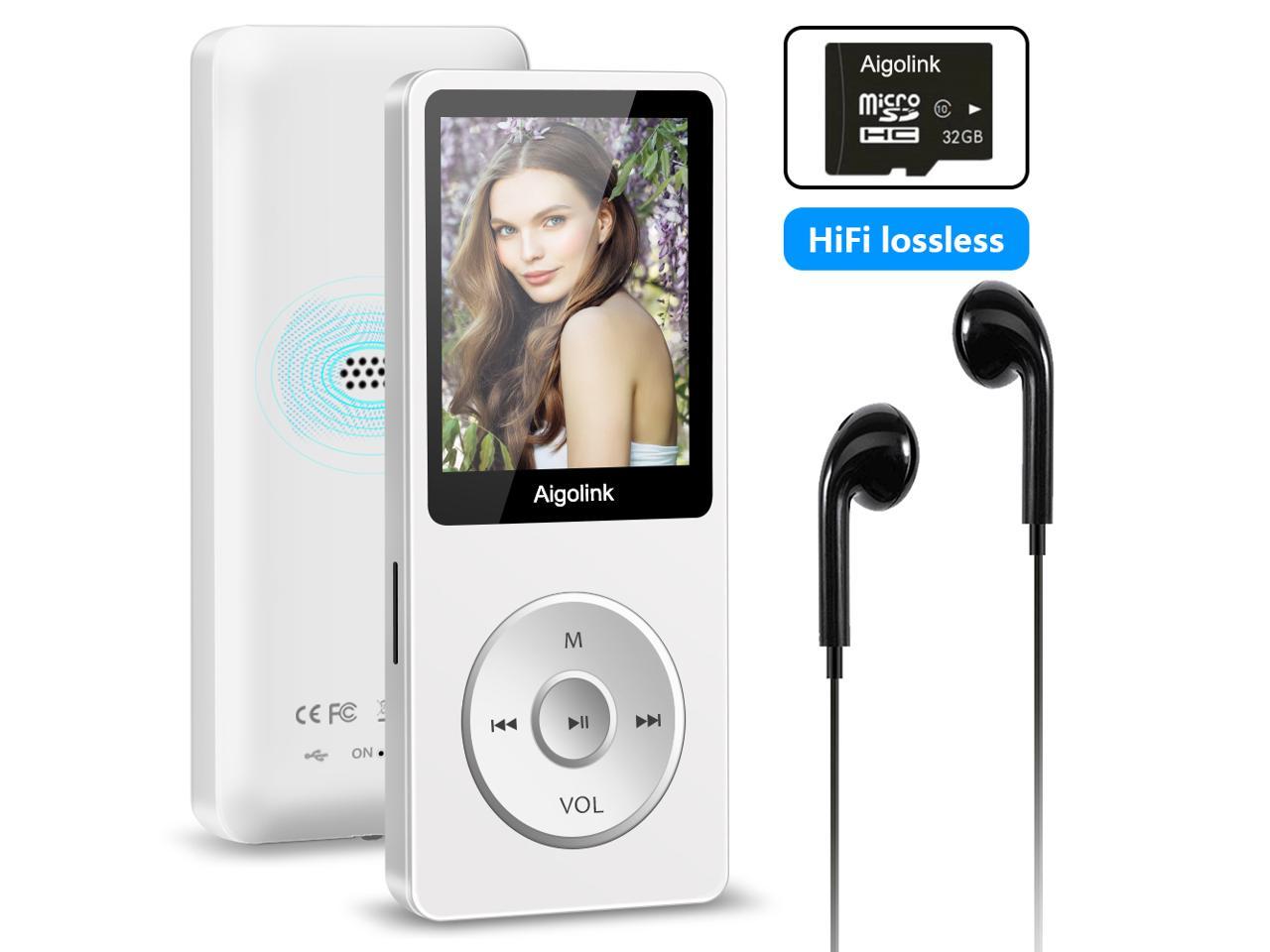 Include Earphones Aigital Music Player MP3 Built-in 8GB Memory 1.8 HD Screen HiFi Lossless Sound MP3 Video Player with FM Radio/E-Book/Game Support Up to 128GB Black 