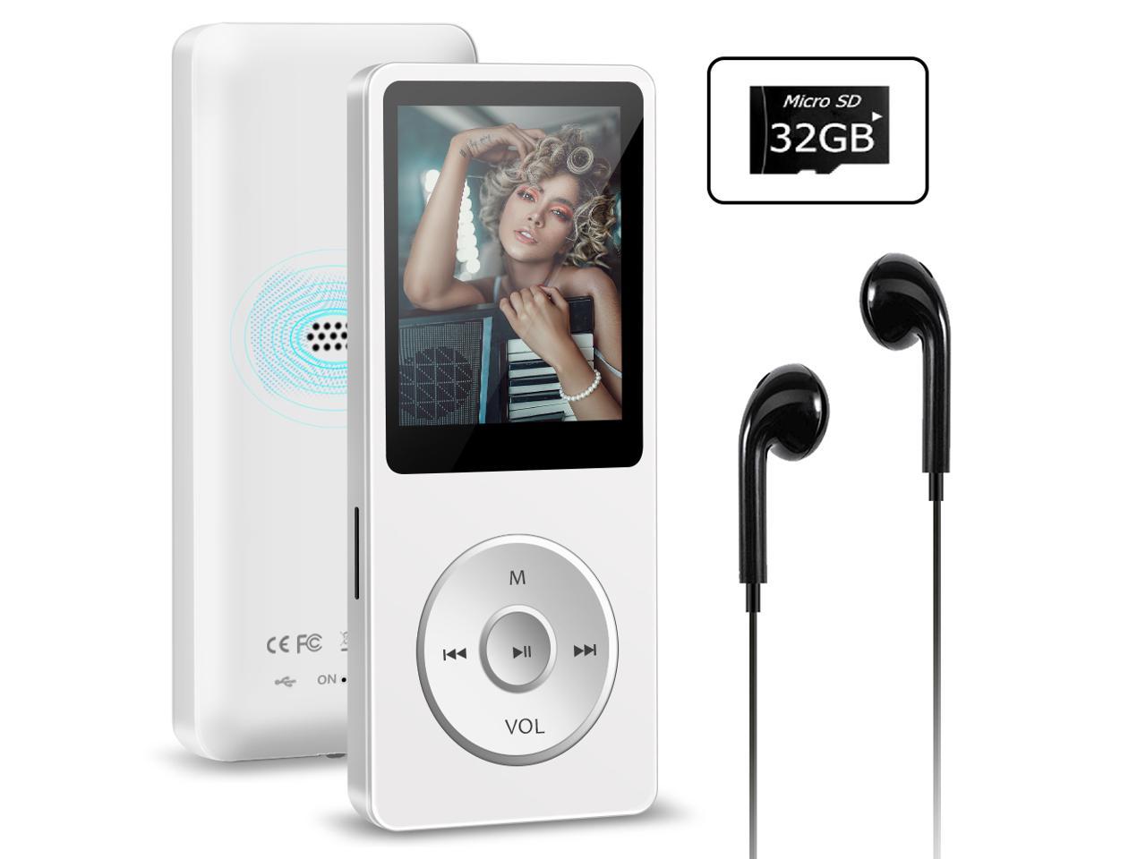 32GB MP3 Player NETVIP Ultra Slim Digital Music Player with Speaker 30 Hours Playback and Expandable Up to 128GB Video Play Portable Lossless Sound MP4 Player with FM Radio E-Book Voice Recorder 