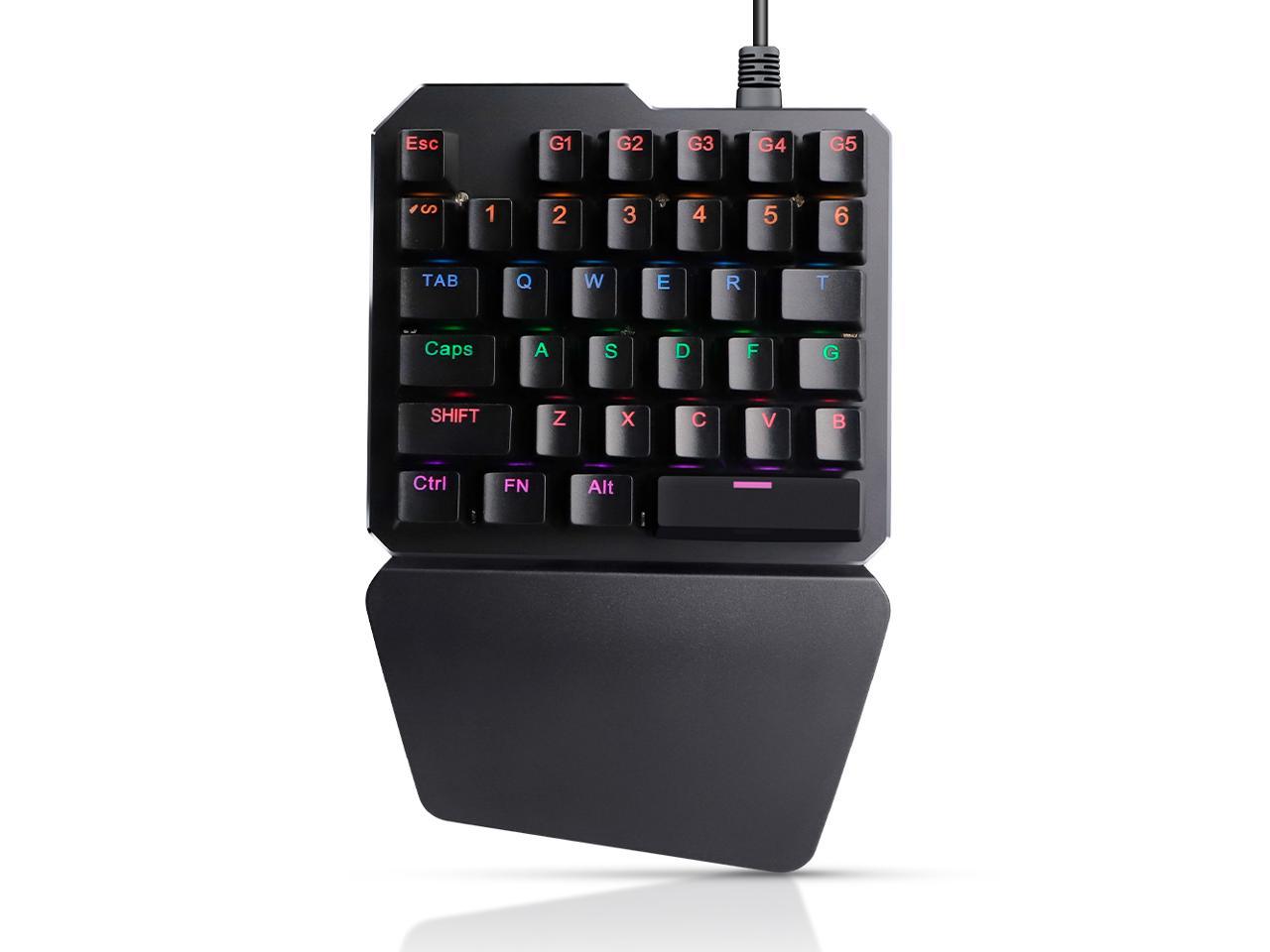 Mini One Hand Gaming Keyboard Game Keypad RGB Backlit Mouse For PC Laptop PUBG 