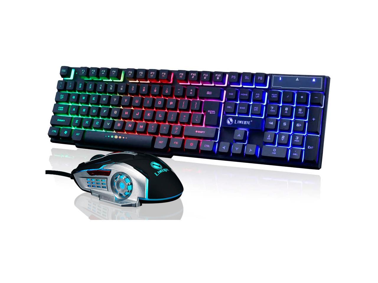 Smooth Wired Keyboard Keyboard MouseCombo Illuminated USB Wired Keyboard Computer Accessory for Office for Gaming