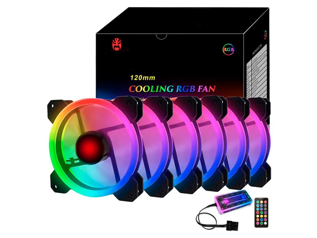 RGB Series Case Fans 120mm with Remote Controller Fan Hub and Extension
