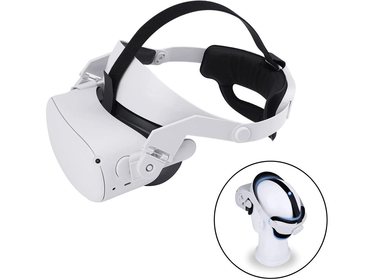 Head Strap for Oculus Quest 2 Accessories,MODJUEGO 2021 New Upgrade Oculus Quest 2 Forehead Strap White Adjustable VR Headband Replacement 