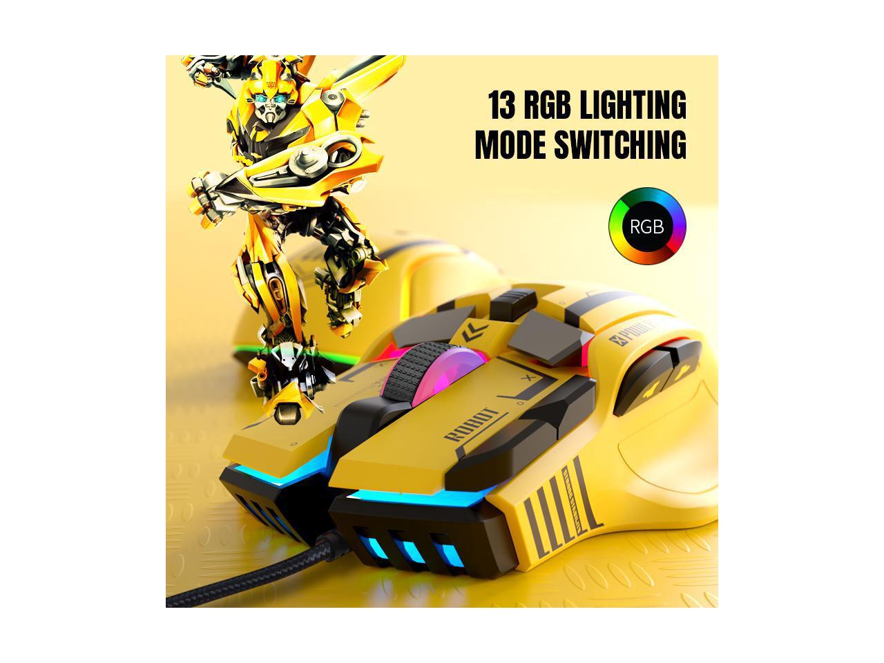 RGB Gaming Mouse Backlit Wired Ergonomic 10 Button Programmable Mouse ...