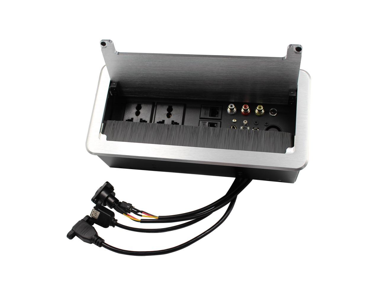 Table Pop up Power Date Center Connection Box with Outlet Network HDMI for Conference desk 