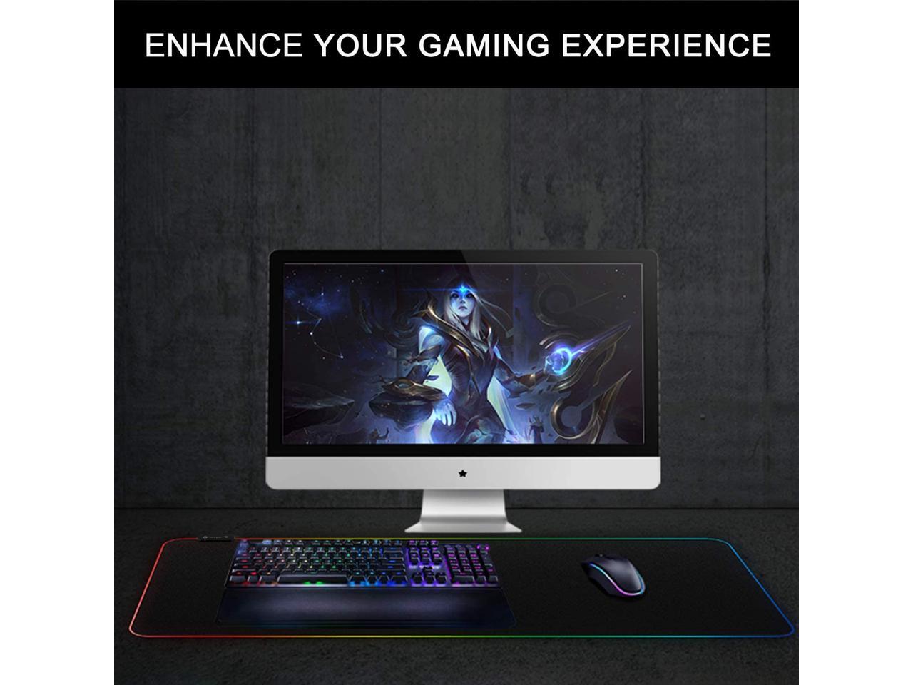 Non-Slip Rubber Base Mouse Pad Stitched Edge PC Laptop For Computer Gaming S7Y1