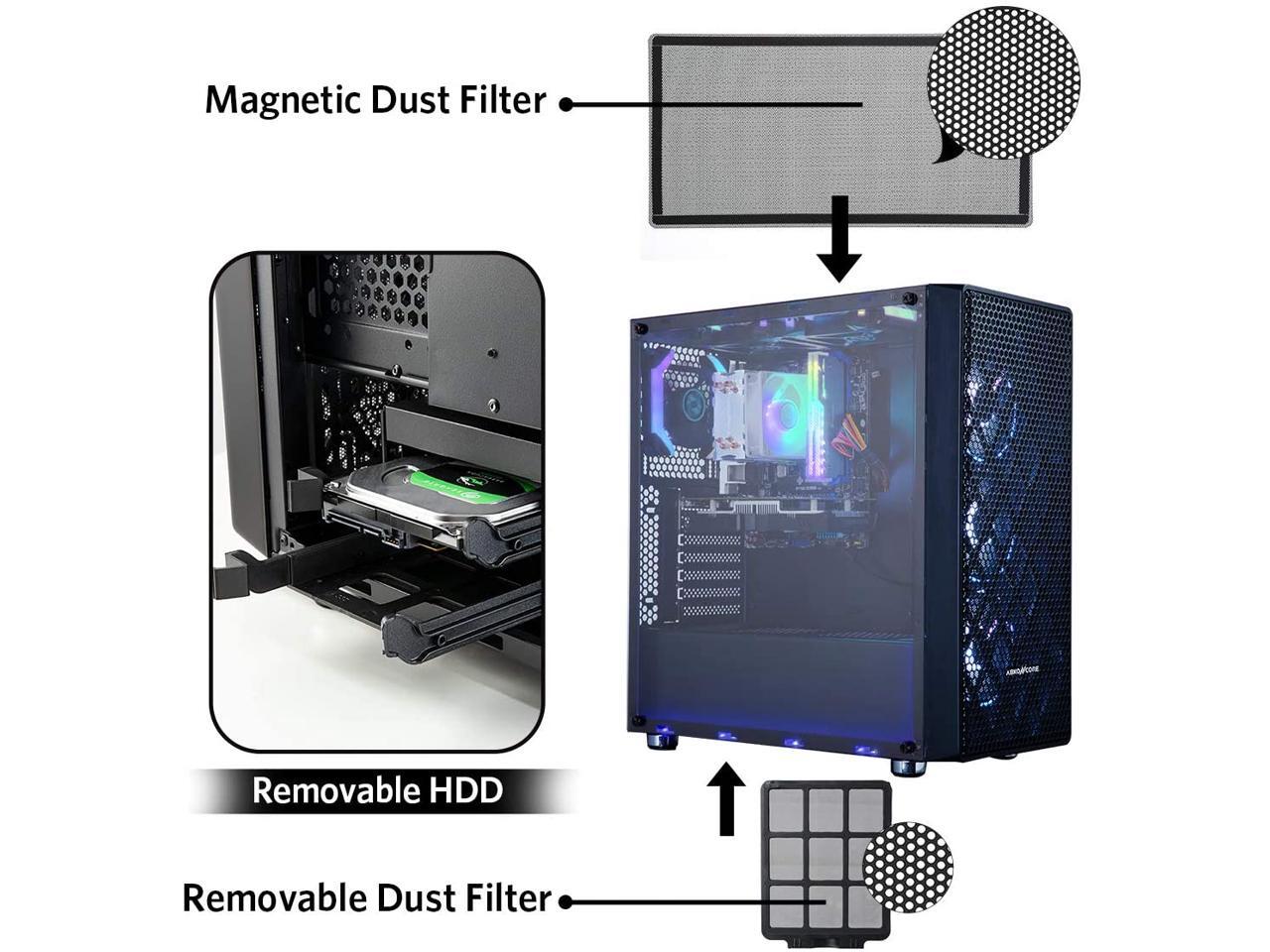 ATX Mid-Tower PC Gaming Case, Magnetic 