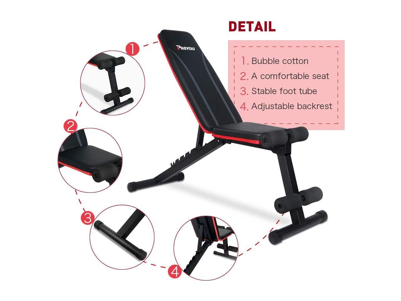 Details about   Adjust Weight Bench Incline Decline Folding Full Bodys Workout Gym Exercise 