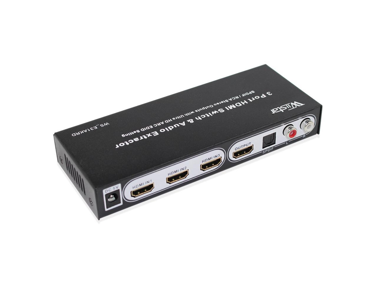 HDMI Audio Extractor Splitter HDMI 3 in 1 out,4K ARC Switch Box ...