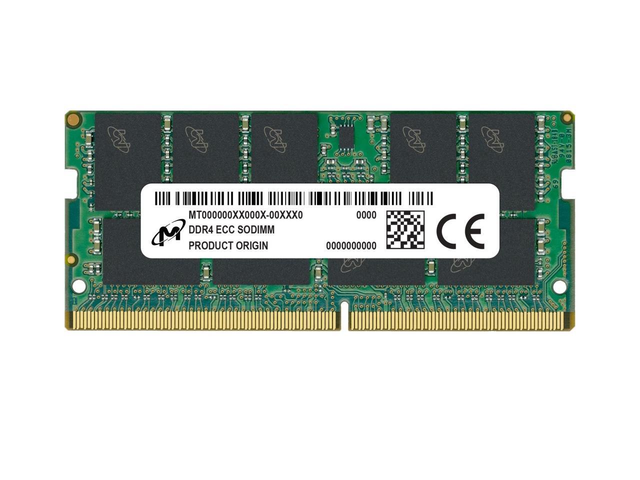 Micron 32GB DDR4 3200 (PC4-25600) ECC 260-Pin SODIMM CL22 2Rx8 Server