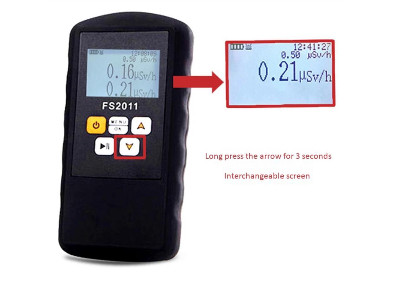 Fs11 Radiation Detector Geiger Counter Beta Gamma X Ray With Alarm Marble Tester Tool Lcd Display Radioactive Detector Newegg Com