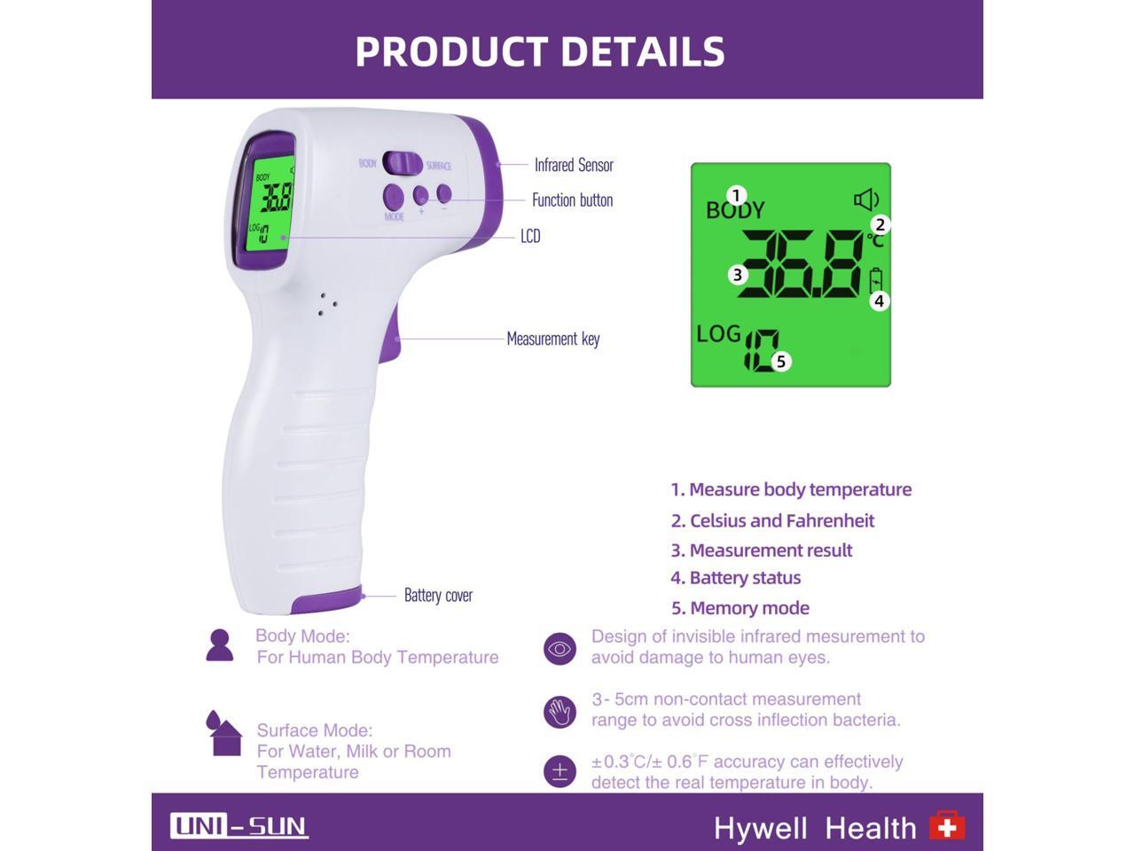 Forehead Infrared Fahrenheit Thermometer,NonContact Digital Infrared
