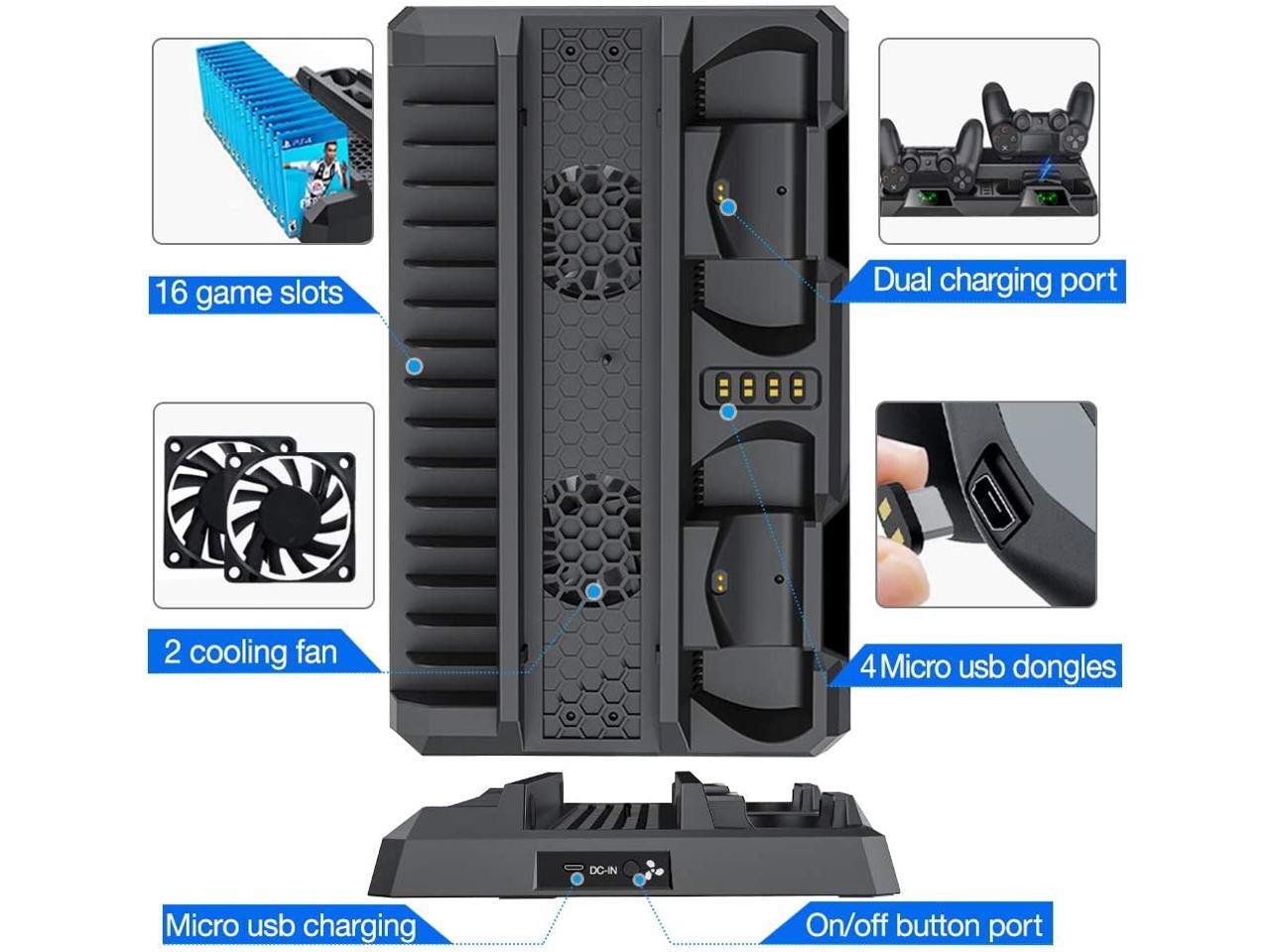 Ackmioxy PS4 Stand Cooling Fan for PS4 Slim / PS4 Pro/Playstation 4