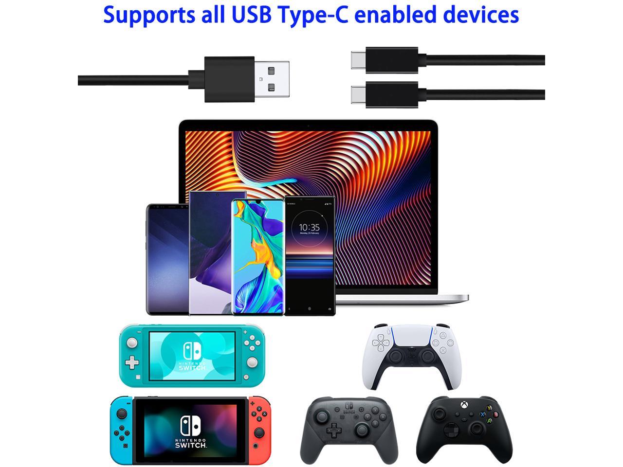 Para switc/conmutador Lite/ps5/Xbox One x cable de carga USB to tipo-C Port power cord 10ft