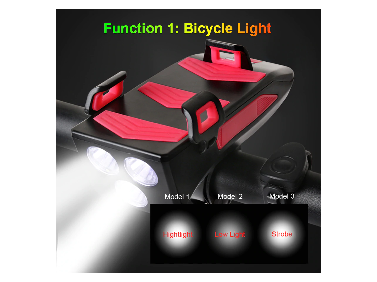 Multi Function 4in1 Bike Flashlight Adjustable Original Quality Light Powerbank