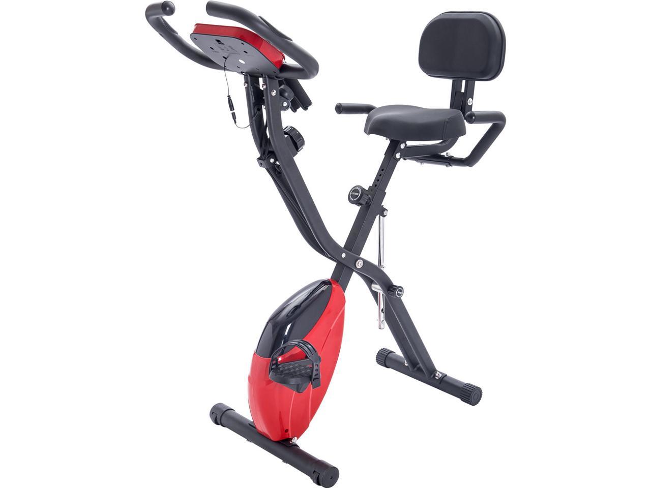 foldable exercise bike with backrest